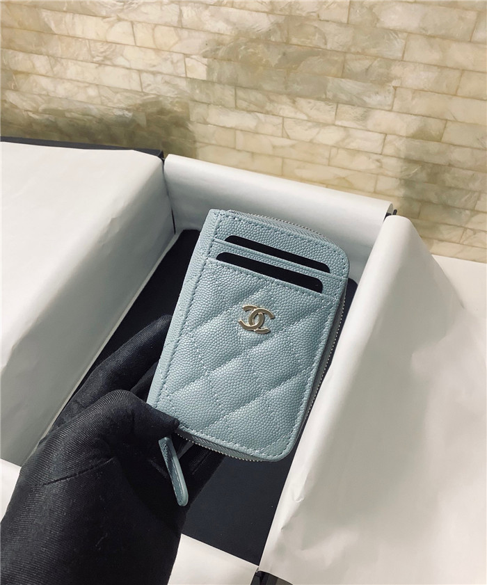 CHANEL 샤넬 캐비어 카드지갑 AS2106 (금장/은장)