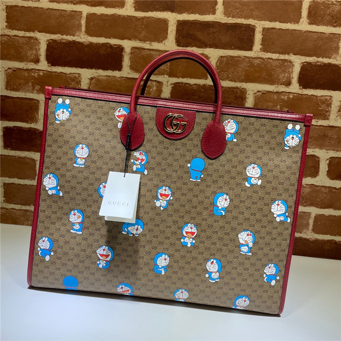 GUCCI 구찌 도라에몽 프린트 라지 토드백 653952