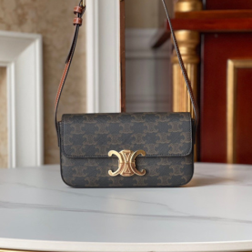 CELINE 셀린느 트리오페 캔버스 탠 숄더백 C194142