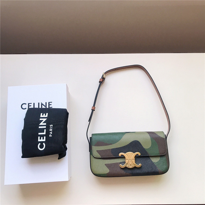 CELINE 셀린느 트리오페 캔버스 탠 숄더백 C19414