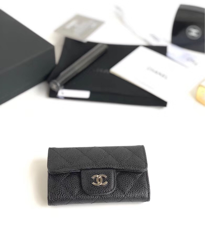 ★(판매완료)★ Chanel 샤넬 카드&동전 지갑 캐비어 은장 국내배송건