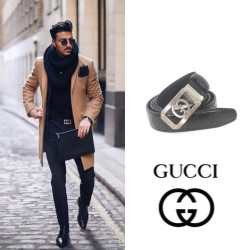 GUCCI 구찌 사각로고 벨트