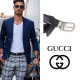 GUCCI 구찌 로고 스틸핀 벨트