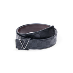 LOUIS VUITTON 루이비통 LV매트블랙 레터링로고 다미애 레더 벨트 [수입]