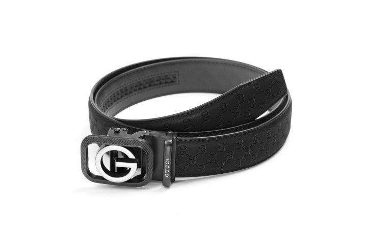 GUCCI 구찌 G 스퀘어로고 씨마레더 오토 벨트