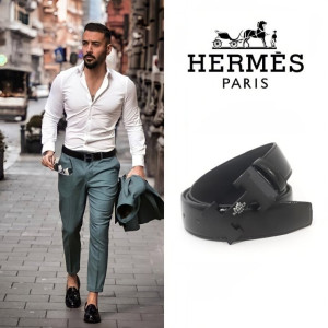 HERMES 에르메스 H블랙 벨트