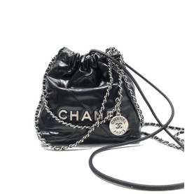 CHANEL 샤넬 샤이니 카프스킨 실버메탈 핸드백 미니 AS3263