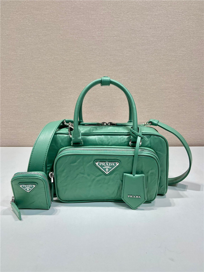 PRADA 프라다 앤틱 나파 가죽 멀티포켓 탑 핸들백 1BB09 4COLOR