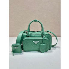 PRADA 프라다 앤틱 나파 가죽 멀티포켓 탑 핸들백 1BB09 4COLOR