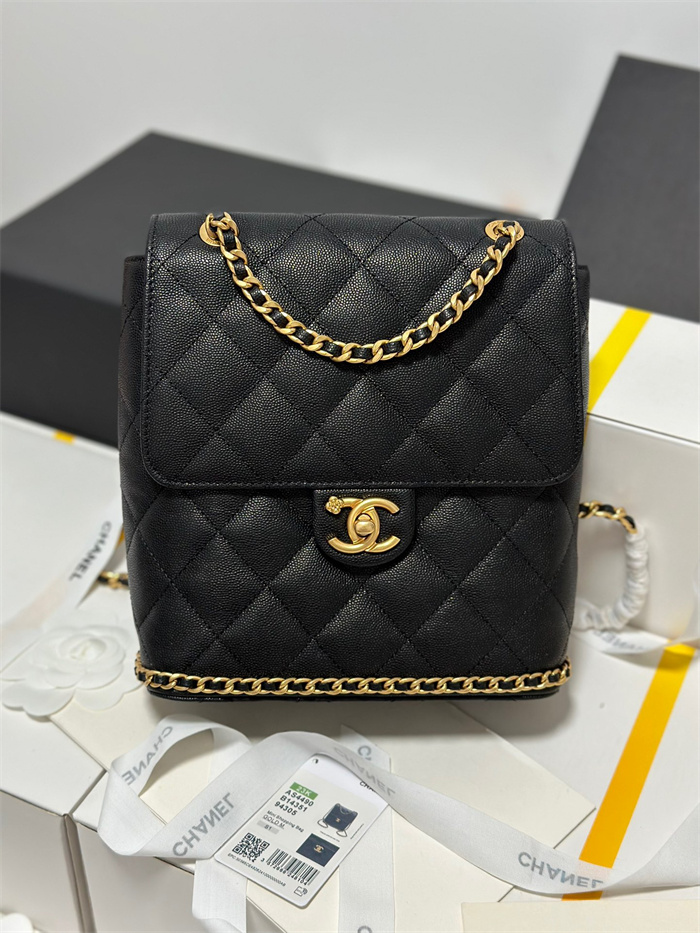CHANEL 샤넬 캐비어 체인 백팩 AS4490