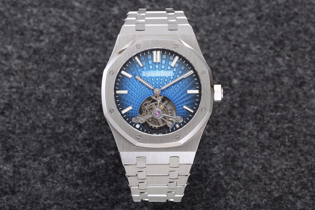 AUDEMARS PIGUET 오데마피게 로얄오크 뚜르비옹 스틸 블루다이얼
