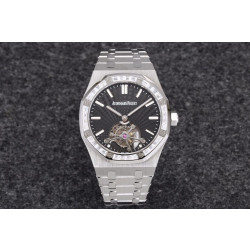 AUDEMARS PIGUET 오데마피게 로얄오크 뚜르비옹 스틸 다이아/쥬얼 베젤 블랙다이얼
