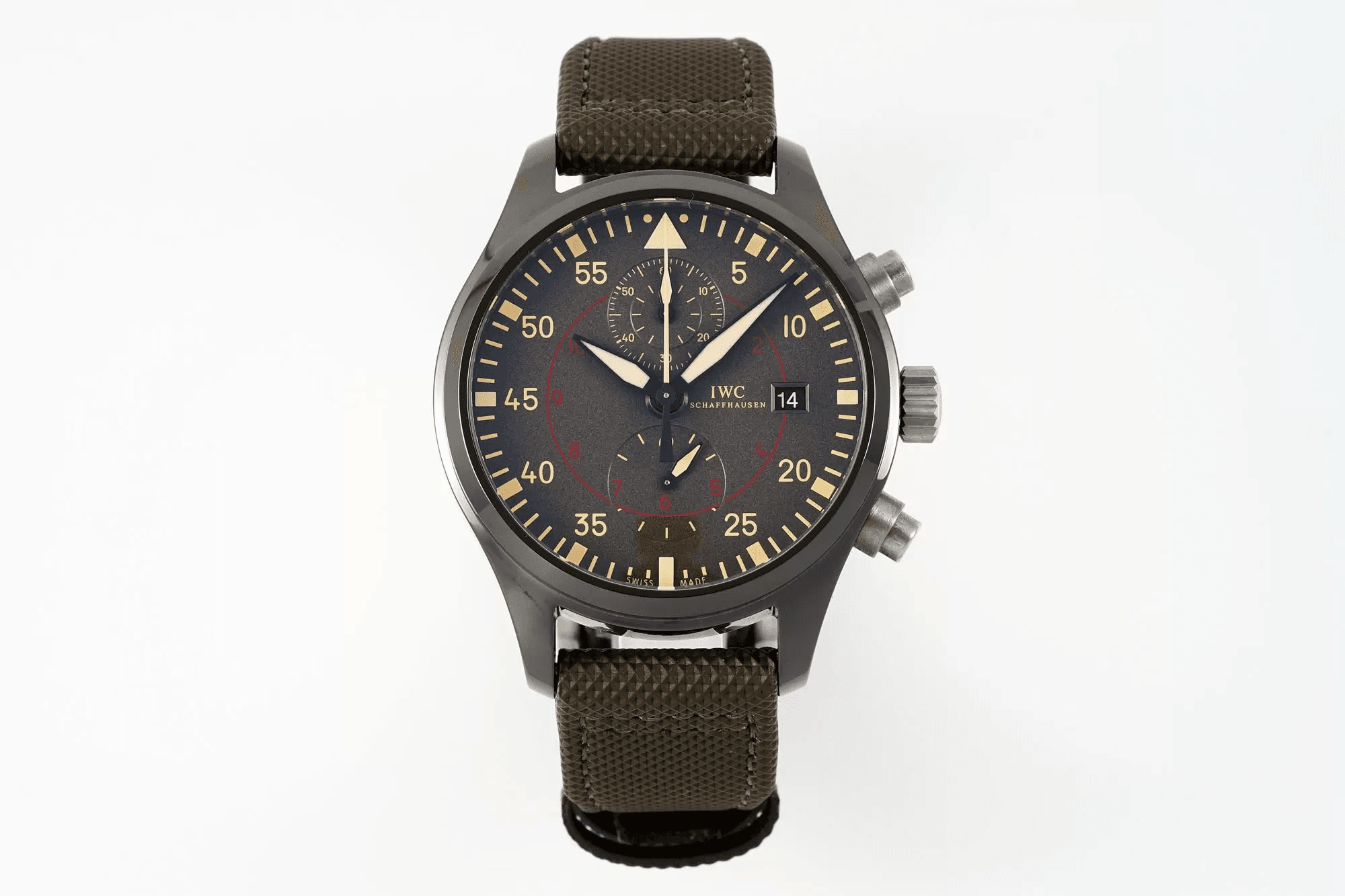 IWC 아이더블유씨 파일럿 탑건 크로노그래프 미라마르 그레이 다이얼