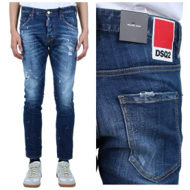 DSQUARED2 디스퀘어드2 레드사각 패치 락싱 워싱진