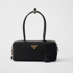 PRADA 프라다 자물쇠 스몰 리나일론 가죽 탑 핸들백 1BB133