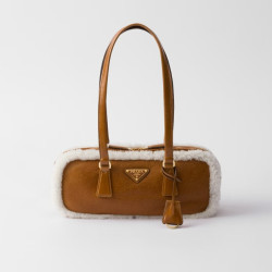 PRADA 프라다 미디움 시어링 레더 토트백 1BB124