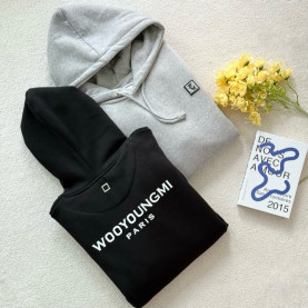  WOOYOUNGMI 우영미 코튼 백로고 후드 셔츠