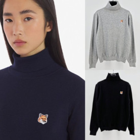 MAISON KITSUNE 메종키츠네 폭스헤드 터틀넥 니트