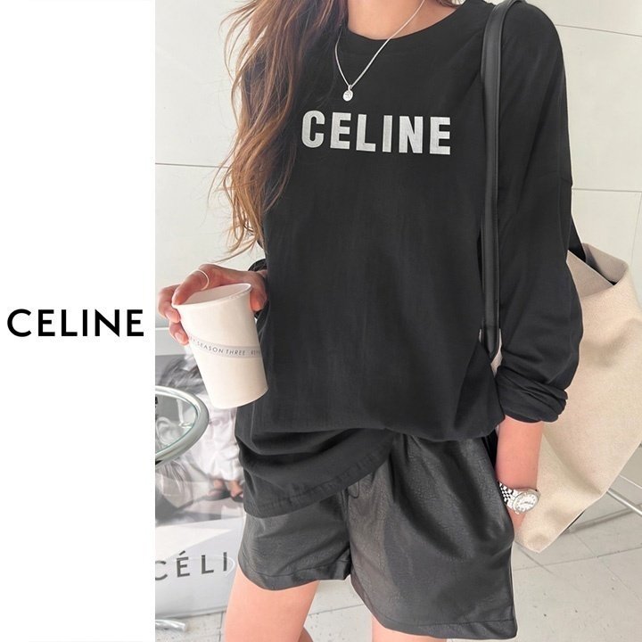 CELINE 셀린느 레터링패치 긴팔티셔츠 2COLOR