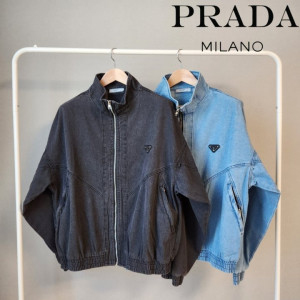 PRADA 프라다 오버핏 저지 청자켓