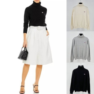 MAISON KITSUNE 메종키츠네 트리컬러 터틀넥 니트