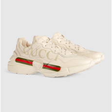 GUCCI 구찌 남여공용 라이톤 로고 레더 스니커즈 500877