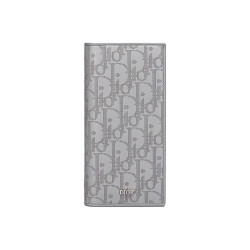 DIOR 디올 오블라이크 갤럭시 엠보 가죽 세로 장지갑 2ESBC
