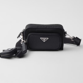 PRADA 프라다 리나일론 및 사피아노 가죽 숄더백 2VH172