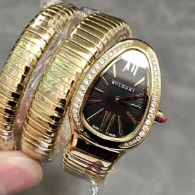 BULGARI 불가리 세르펜티 투보가스 골드 다이아몬드 블랙다이얼 103002