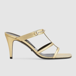 GUCCI 구찌 여성용 샌들 슬림 호스빗 슬라이드 샌들 ‎776643