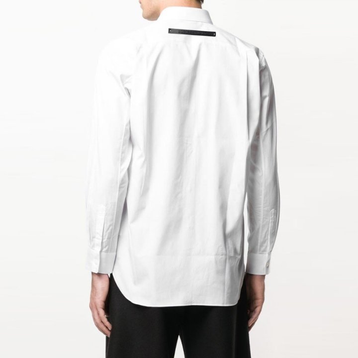 BOTTEGA VENETA 보테가베네타 레더패치 솔리드 셔츠