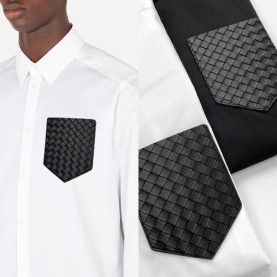 BOTTEGA VENETA 보테가베네타 레더포켓 솔리드 셔츠