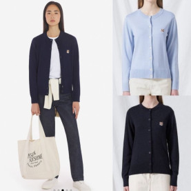 MAISON KITSUNE 메종키츠네 폭스헤드 라운드 가디건