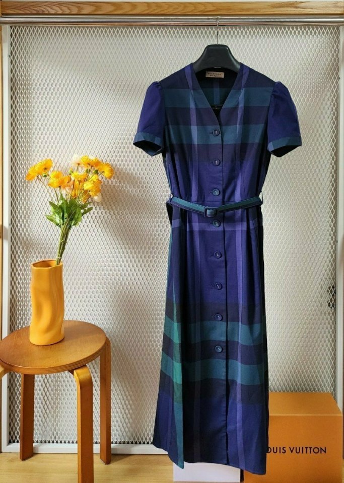 BURBERRY 버버리 클래식 패턴 여성 벨트 원피스