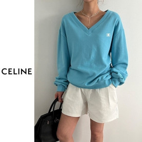CELINE 셀린느 비비드 브이넥 맨투맨 3COLOR