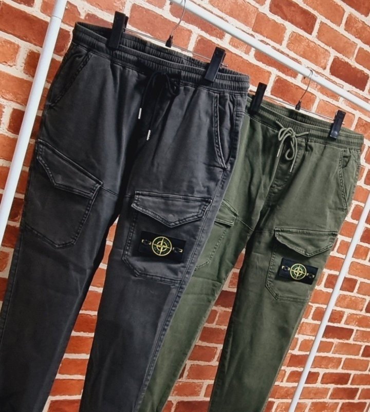 STONE ISLAND 스톤아일랜드 프론트포켓 워싱 카고 조거팬츠