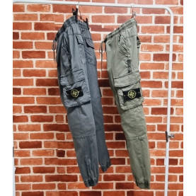 STONE ISLAND 스톤아일랜드 후염 밴딩 카고 조거팬츠