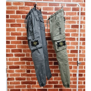 STONE ISLAND 스톤아일랜드 후염 밴딩 카고 조거팬츠