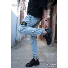 STONE ISLAND 스톤아일랜드 쿨 데님 카고 조거 팬츠