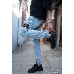 STONE ISLAND 스톤아일랜드 쿨 데님 카고 조거 팬츠