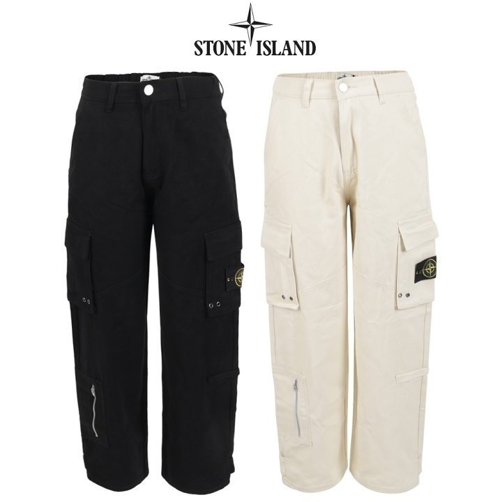 STONE ISLAND 스톤아일랜드 뒤포인트 와이드 면 카고 팬츠 2COLOR