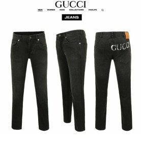 GUCCI 구찌 백로고 블랙 슬림진