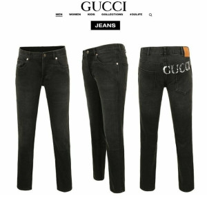 GUCCI 구찌 백로고 블랙 슬림진