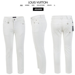 LOUIS VUITTON 루이비통 모노 자수 화이트 슬림 일자진