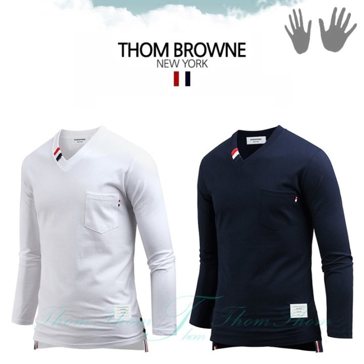 THOM BROWNE 톰브라운 포켓 브이넥