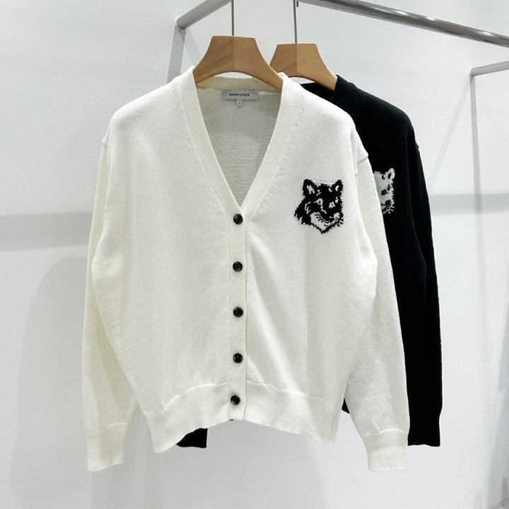 MAISON KITSUNE 메종키츠네 인타르시아 가디건