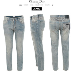 DIOR 디올 레더탭 오블리크 포켓 슬림 일자진