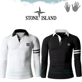 STONE ISLAND 스톤아일랜드 라인 패치 스판 카라