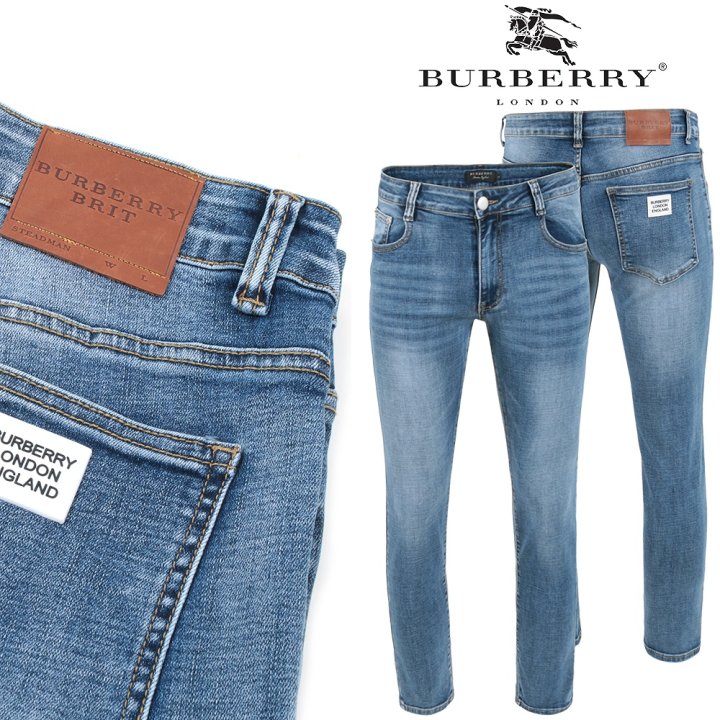 BURBERRY 버버리 화이트 런던패치 워싱 슬림진