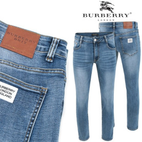 BURBERRY 버버리 화이트 런던패치 워싱 슬림진